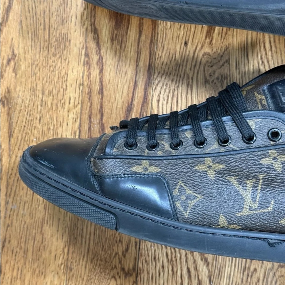 Louis Vuitton Calfskin Monogram Slalom Sneakers Brown Leather Men’s Size 9.5 - Picture 4 of 16